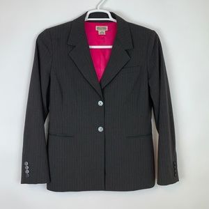 Michael Kors Women's Blazer, Gray w/ Pink Pinstrip